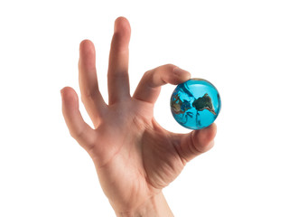 Photograph of a hand making an 