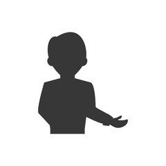 Waiter male avatar suit person icon. Isolated and flat illustration. Vector graphic