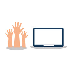 hand with tablet icon