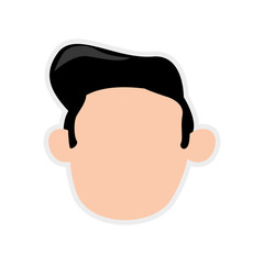 Man male avatar head person icon. Isolated and flat illustration. Vector graphic
