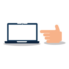 hand with tablet icon