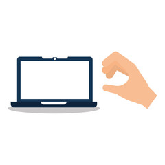 hand with tablet icon