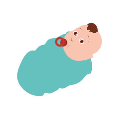 Baby cartoon pacifier cute hair icon. Isolated and flat illustration. Vector graphic
