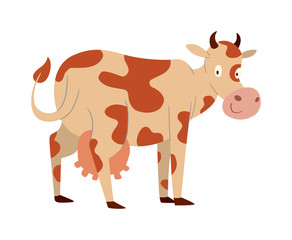 Cartoon cow character isolated