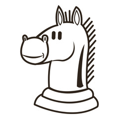 flat design knight chess piece icon vector illustration