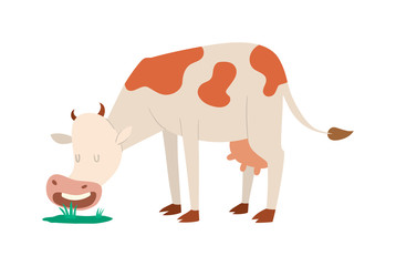 Cartoon cow character isolated