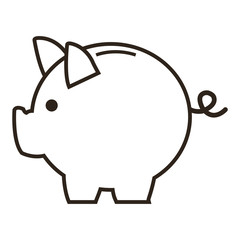 flat design piggy bank icon vector illustration