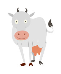Cartoon cow character isolated
