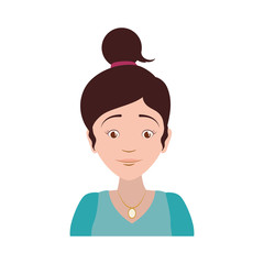 Fototapeta premium Girl female avatar person people icon. Isolated and flat illustration. Vector graphic