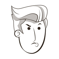 flat design face of angry man icon vector illustration