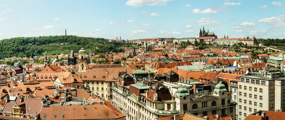 Naklejka na ściany i meble Beautiful panorama view of Prague and its architecture, Prague,