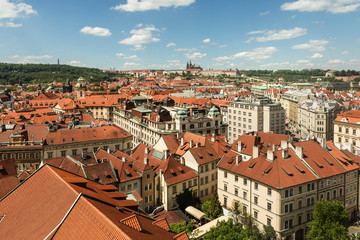 Fototapeta na wymiar Prague Panorama on sunny spring day. Prague, Czech republic.