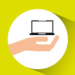 hand with tablet icon