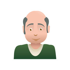 Grandfather male man hair grey icon. Isolated and flat illustration. Vector graphic