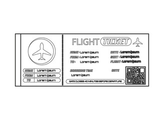 flat design boarding pass icon vector illustration