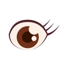 Eye female view brown look icon. Isolated and flat illustration. Vector graphic