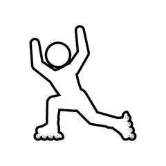 roller skate silhouette pictogram shoe hobby icon. Isolated and flat illustration. Vector graphic