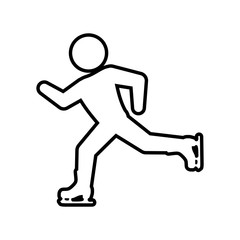 skating skate silhouette person shoe winter sport hobby icon. Isolated and flat illustration. Vector graphic