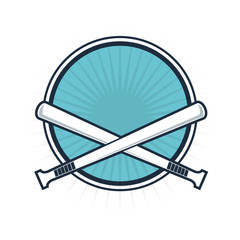 flat design baseball emblem icon vector illustration