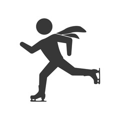 skating skate silhouette person shoe winter sport hobby icon. Isolated and flat illustration. Vector graphic