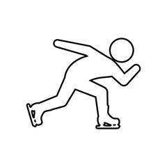 skating skate silhouette person shoe winter sport hobby icon. Isolated and flat illustration. Vector graphic