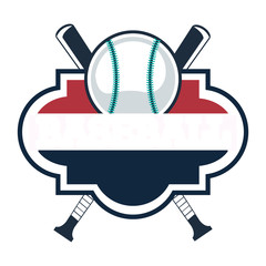 flat design baseball emblem icon vector illustration