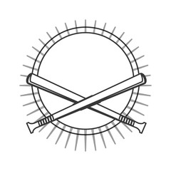 flat design baseball emblem icon vector illustration