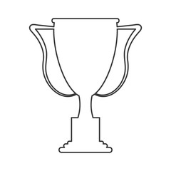 flat design trophy cup icon vector illustration
