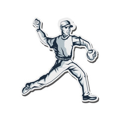 Fototapeta na wymiar flat design baseball player icon vector illustration