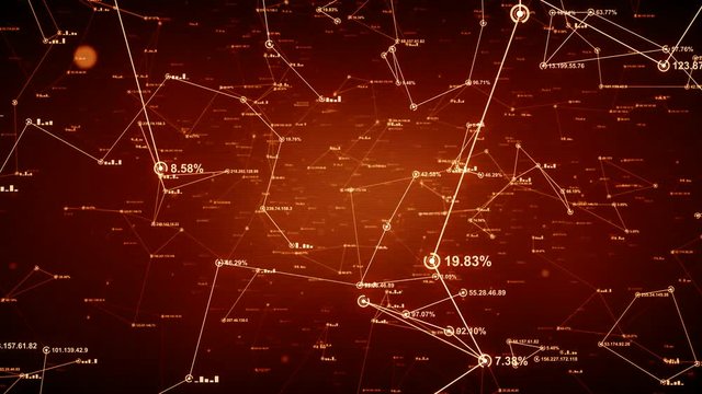 Data communication and computer network. Connecting the virtual world. Orange version. Available in multiple color options. 4K