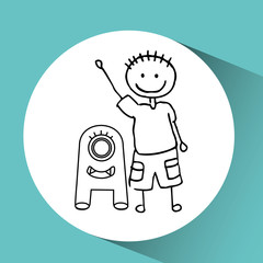 child with toy icon