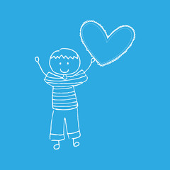 child with heart icon