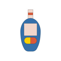 Vector illustration with flat glucometer diabetes icon