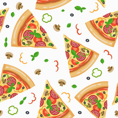 pizza seamless pattern