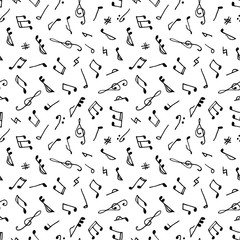 Monochrome seamless music pattern