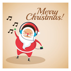 Merry Christmas concept represented by santa icon over pastel brown background. Colorfull and classic illustration inside frame.