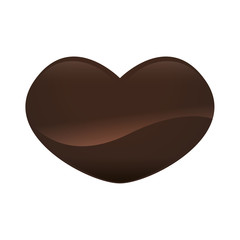chocolate heart sweet dessert delicious icon. Isolated and flat illustration. Vector graphic