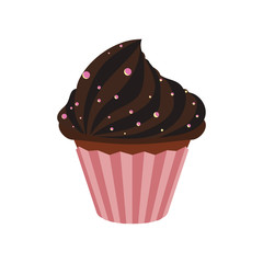 chocolate muffin cupcake sweet dessert delicious icon. Isolated and flat illustration. Vector graphic