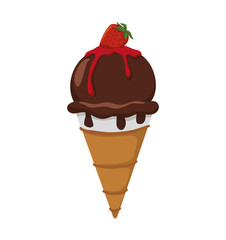 chocolate ice cream sweet dessert delicious icon. Isolated and flat illustration. Vector graphic