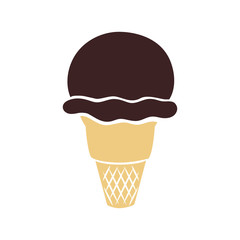 chocolate ice cream sweet dessert delicious icon. Isolated and flat illustration. Vector graphic