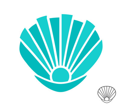 Vector sea shell logo or icon