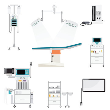 Medical hospital with medical equipment