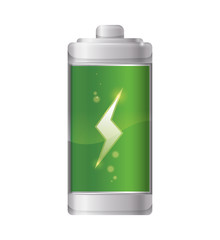 Battery green energy power charge icon. Isolated and flat illustration. Vector graphic