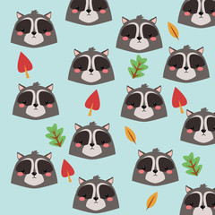 Fototapeta premium Woodland animal concept represented by cute raccoon cartoon icon. Colorfull and background illustration. 