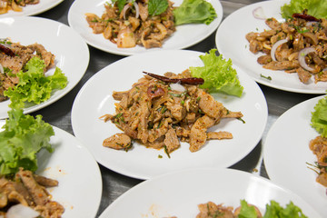 Thai hot and spicy pork salad