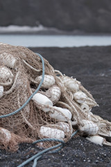 Fototapeta premium fishing net on the shore