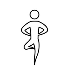 pictogram yoga action move sport fitness icon. Isolated and flat illustration. Vector graphic