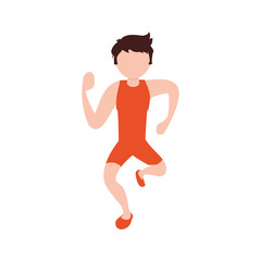 Fototapeta na wymiar avatar running action move sport fitness icon. Isolated and flat illustration. Vector graphic