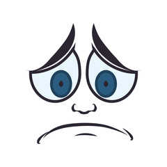 face sad eyes expression cartoon icon. Isolated and flat illustration. Vector graphic