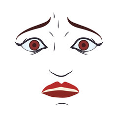 face sad eyes expression cartoon icon. Isolated and flat illustration. Vector graphic